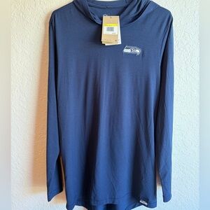 NWT Men’s Nike Seattle Seahawks Lightweight Hoodie Navy Dri Fit Small Tri-blend